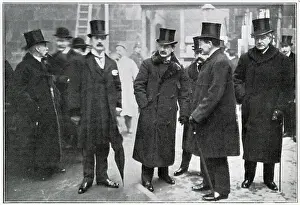 Opens Prints: Mr. Lloyd George (in the centre) performing the opening ceremony