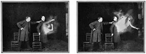 Bruce Prints: Mr Maskelynes experiment - female spirit emerging from man