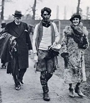 College Prints: Mr and Mrs Gillingham with son Anthony at St Andrews day - Eton College. Date: 1935