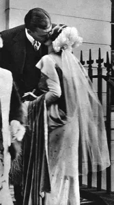 Whigham Prints: Mr & Mrs Sweeny kiss each other goodbye