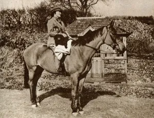 Wife Prints: Mrs A. J. Munnings riding a horse in Somerset
