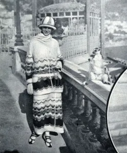 1923 Prints: Mrs Benlinck Budd and her pet lemur - French Riviera