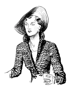 Schiaparelli Prints: Mrs James Beck in a Schiaparelli suit