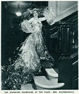 Pageant Prints: Mrs McCorquodale (Barbara Cartland) dressed as champagne