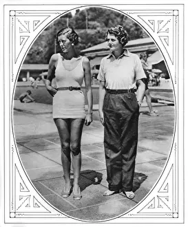 Swimsuit Prints: Mrs Richard Norton & Lady Brecknock at Monte Carlo beach