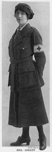 Jobs Prints: Mrs Sprott as a Red Cross ambulance driver, WW1