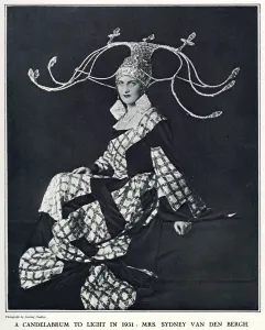 Modelling Prints: Mrs Sydney van den Bergh in fancy dress for New Year