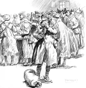 Feet Prints: Mug of cocoa at Victoria Station, London, WW1