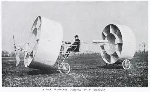Aeroplane Prints: The multicellular tractor tandem flying machine, built at Villefranche