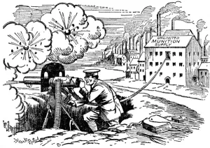 Firing Prints: Munitions scandal, cartoon, WW1