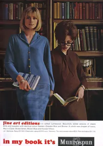 1964 Prints: Munrospun advertisement featuring librarians, 1964