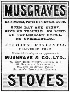 Stove Prints: Musgraves Stoves advert