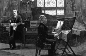 Musicians Prints: Music conference lecture 1888