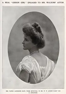 Engagement Prints: Nannie Langhorne Shaw pictured in The Sketch at the time of her engagement to Waldorf