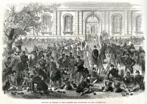 Camping Prints: National Guard camping in the Luxembourg Gardens