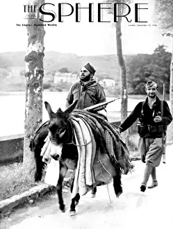 Spain Prints: Nationalist Soldiers on the road to San Sebastian; Spanish C