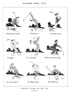 Golfing Prints: Nature will Out - golf cartoon by Fitz, 1927