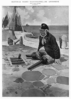 Wooden Prints: Nautical Terms Illustrated - Anchored by Harold Earnshaw