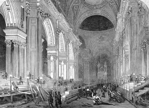 Funeral Prints: The Nave of St. Pauls Cathedral, London, 1852