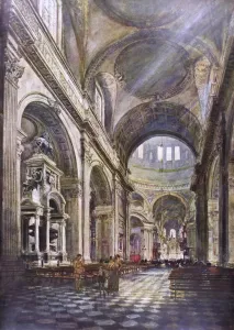 Cathedral Prints: The Nave of St. Pauls Cathedral, London, 1918