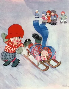 Accident Prints: Nearly a Song Hit by Chloe Preston - winter sledging