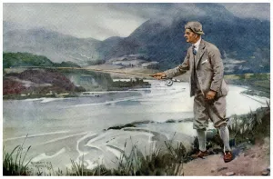 Chamberlain Prints: Neville Chamberlain fishing by Ernest H. Thomas