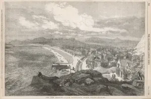 1855 Prints: The new bathing place, Llandudno, North Wales