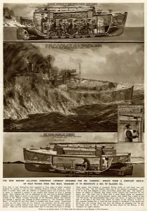 Steel Prints: New British fireproof lifeboat by G. H. Davis