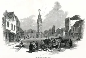 Towers Prints: New clock tower at Epsom 1847