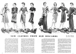 Wartime Prints: New clothes from old discards, 1942