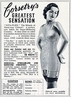 Undergarment Prints: New fabric that stretches three ways Vita-Flex was made of an exclusive process in which pure rubber was interwoven