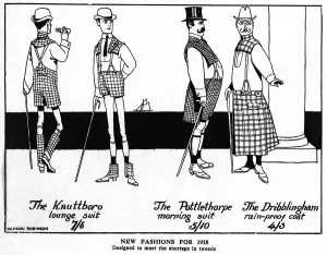 Shorts Prints: New Fashions for 1918 by William Heath Robinson, WW1