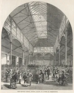 Market Prints: The New Flower Market, Covent Garden, London, 1872