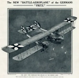 Biplane Prints: New German fighter plane by G. H. Davis