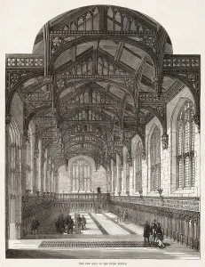 Interior Prints: The New Hall of the Inner Temple, London Inns of Court. Date: 1870