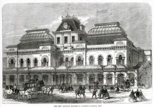Stations Prints: New Liverpool Street railway station 1886