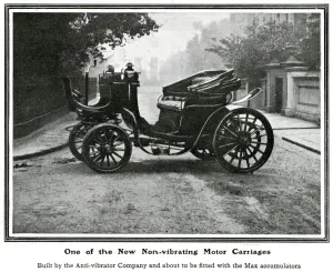Early Prints: New non-vibrating electric motor carriage 1903