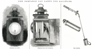 Lamps Prints: New portable gas lamps for railways 1845
