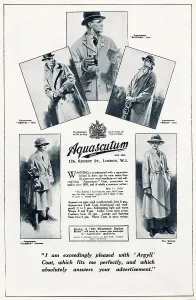 Argyll Prints: New pure wool waterproof overcoats for men and women. Date: 1924