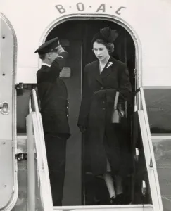 Queen Elizabeth II Prints: New Queen Elizabeth lands in London
