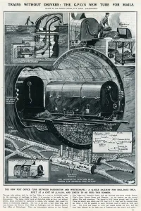 Tube Prints: New Tube Railway for Mail by G H Davis
