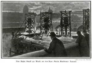 Paris Prints: New tunnel under the Seine 1905