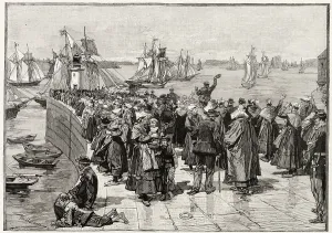 Fishing Prints: The Newfoundland cod fleet leaves Saint-Malo in Brittany