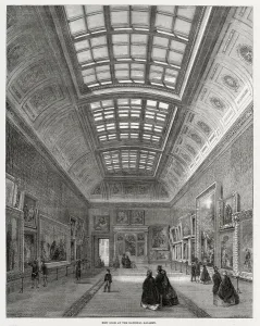 1861 Prints: Newly opened room at the National Gallery, London. Date: 1861