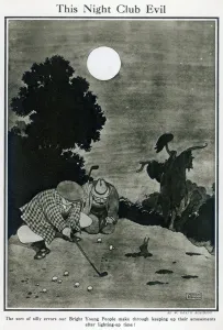 Golfing Prints: This Night Club Evil by W. Heath Robinson