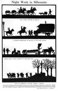 Movement Prints: Night Work in silhouette, H. L. Oakley