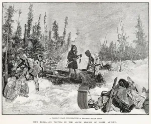 Arctic Prints: A noonday halt - a 55 degrees below zero
