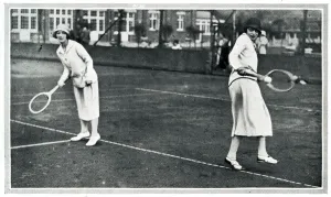 Actresses Prints: Norah Blaney & Gwen Farrar playing tennis