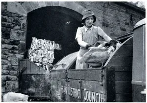 1940 Prints: Norah Blaney working on a dust-cart in WWII