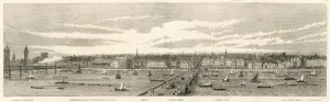 Charing Prints: North Bank of the Thames from Westminster to Temple, London